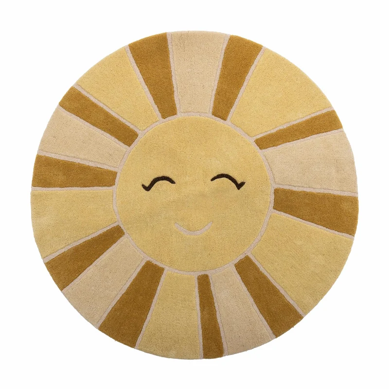 Sun tæppe i uld, gul – Bloomingville MINI