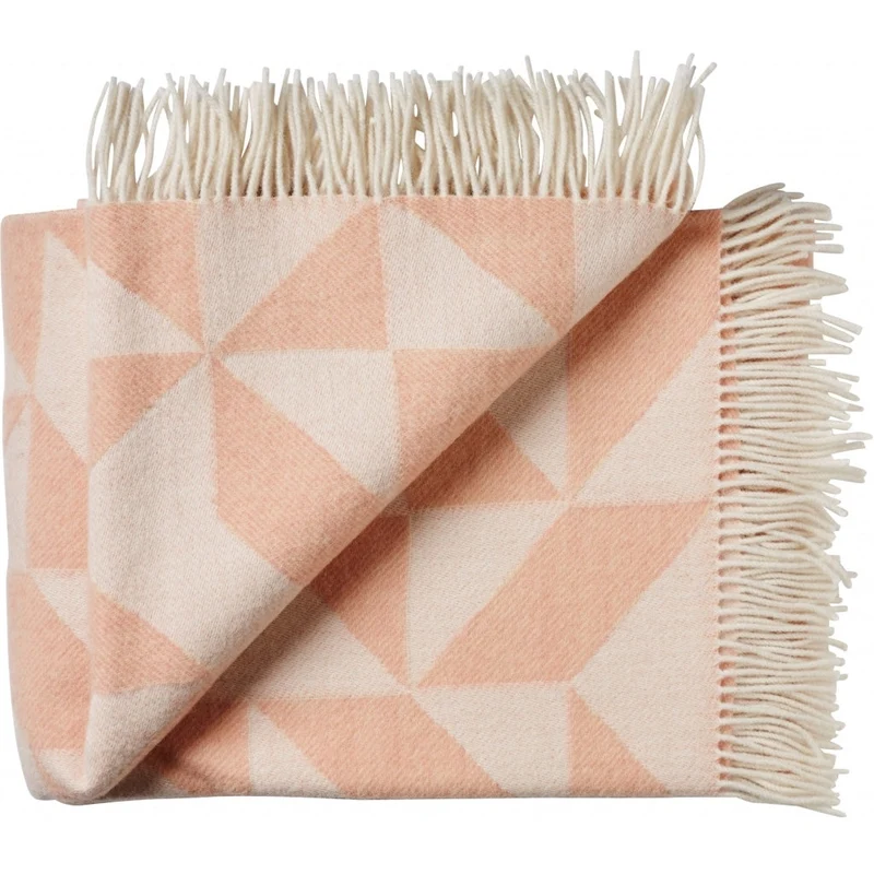 Twist a Twill plaid i uld, rosa – Silkeborg Uldspinderi