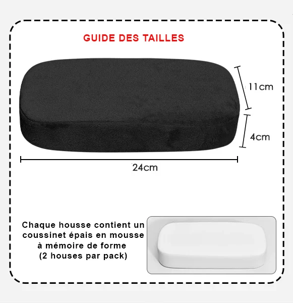 Housses pour accoudoirs de chaises de bureau avec coussinet épais intégré