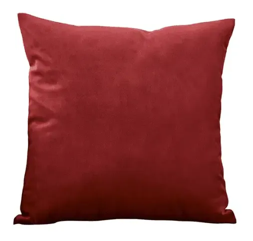2 Housses De Coussin En Velours Rouge vin Extensibles 45X45cm