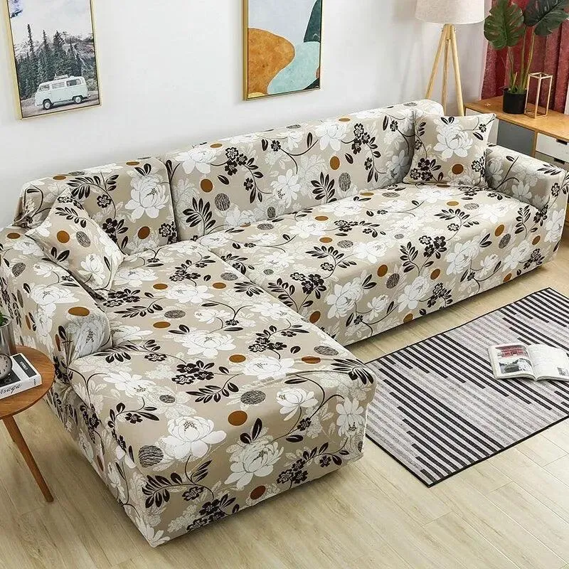 Motif Sadalbari - Housse de Canapé d’Angle Extensible