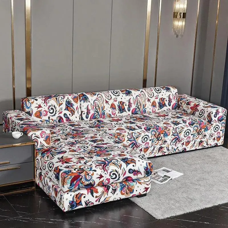 Motif Phact - Housse de Canapé d’Angle Extensible