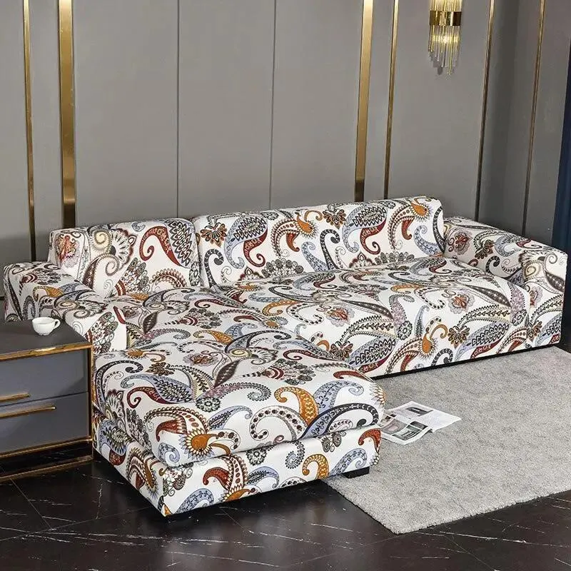 Motif Pelag - Housse de Canapé d’Angle Extensible