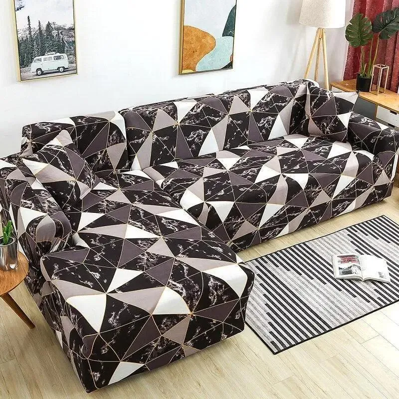 Motif Nibal - Housse de Canapé d’Angle Extensible
