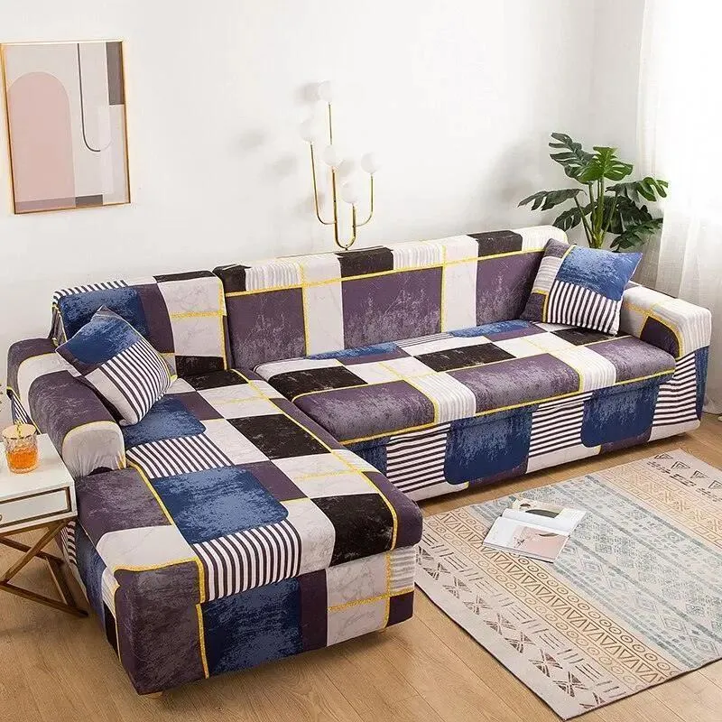 Motif Muscida - Housse de Canapé d’Angle Extensible