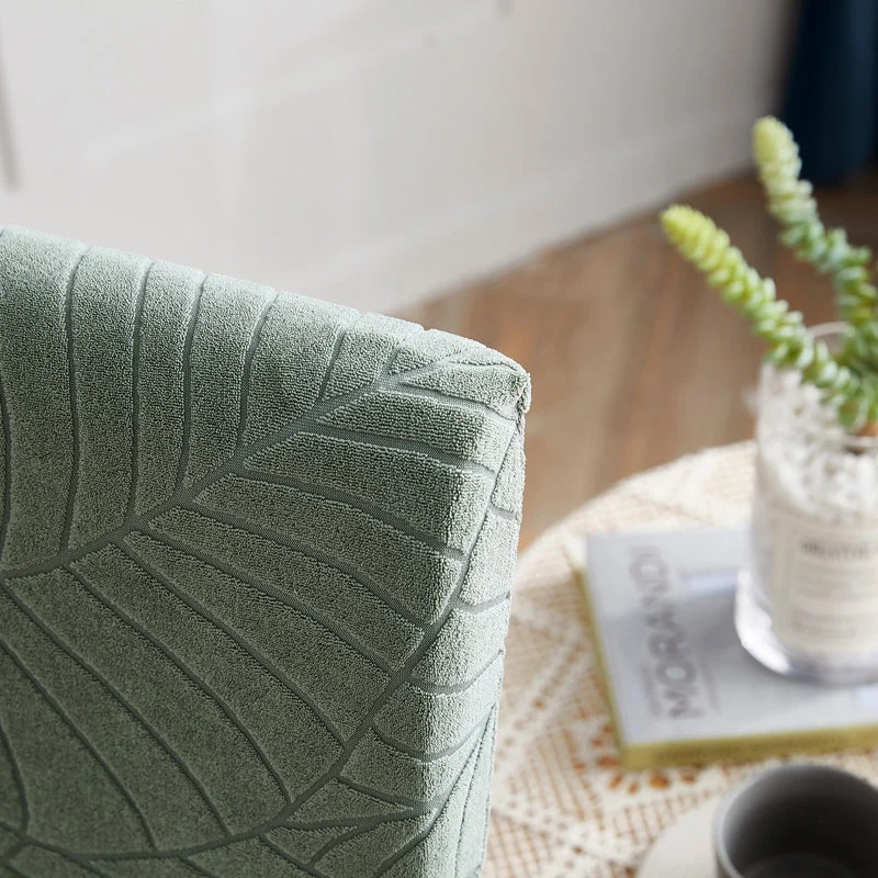 Housse de chaise imperméable extensibles texture feuille d'hibiscus