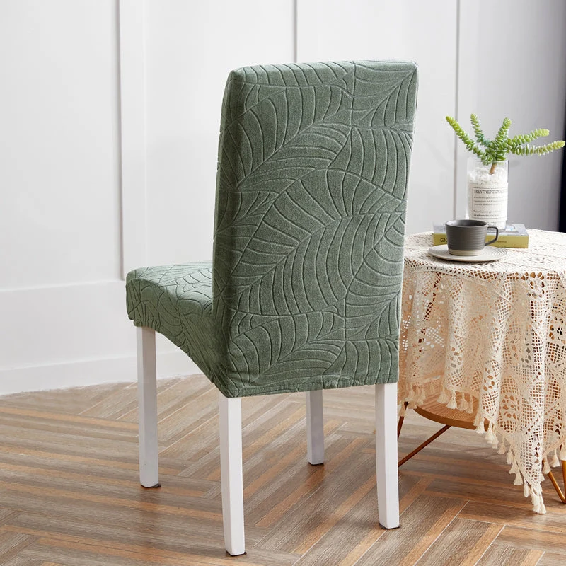 Housse de chaise imperméable extensibles texture feuille d'hibiscus