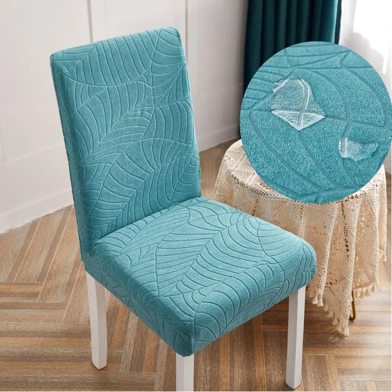 Housse de chaise imperméable extensibles texture feuille d'hibiscus