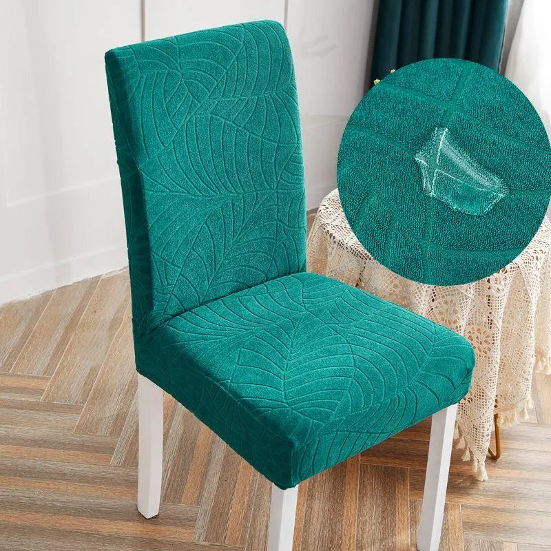 Housse de chaise imperméable extensibles texture feuille d'hibiscus