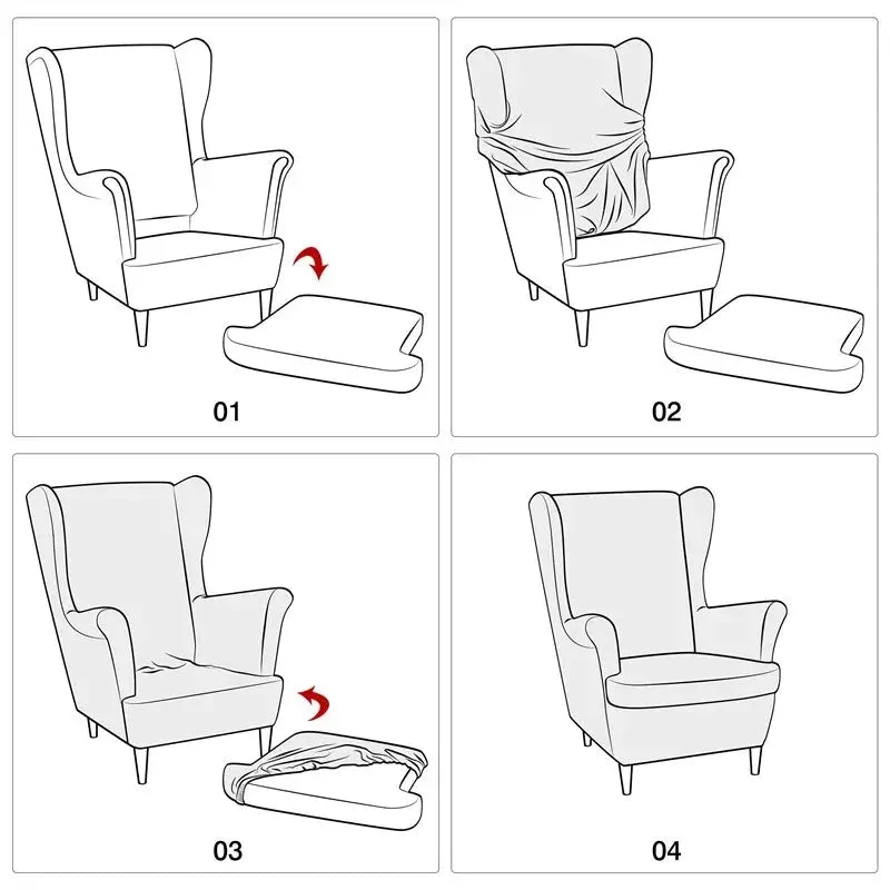 Housses pour fauteuil IKEA STRANDMON et repose pieds - 21 motifs