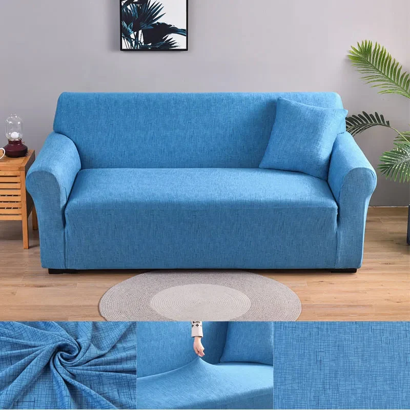Housses de canapé extensibles couleurs unies et rayures (12 Motifs)