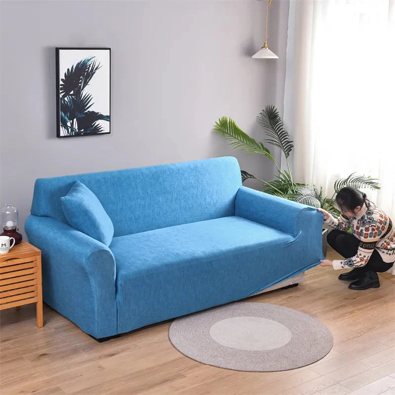 Housses de canapé extensibles couleurs unies et rayures (12 Motifs)