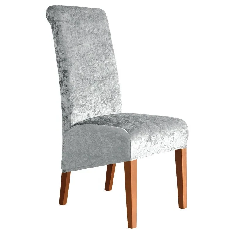 Housses de chaises hautes extensibles en velours brillanté