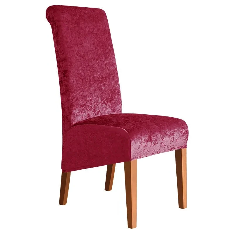 Housses de chaises hautes extensibles en velours brillanté