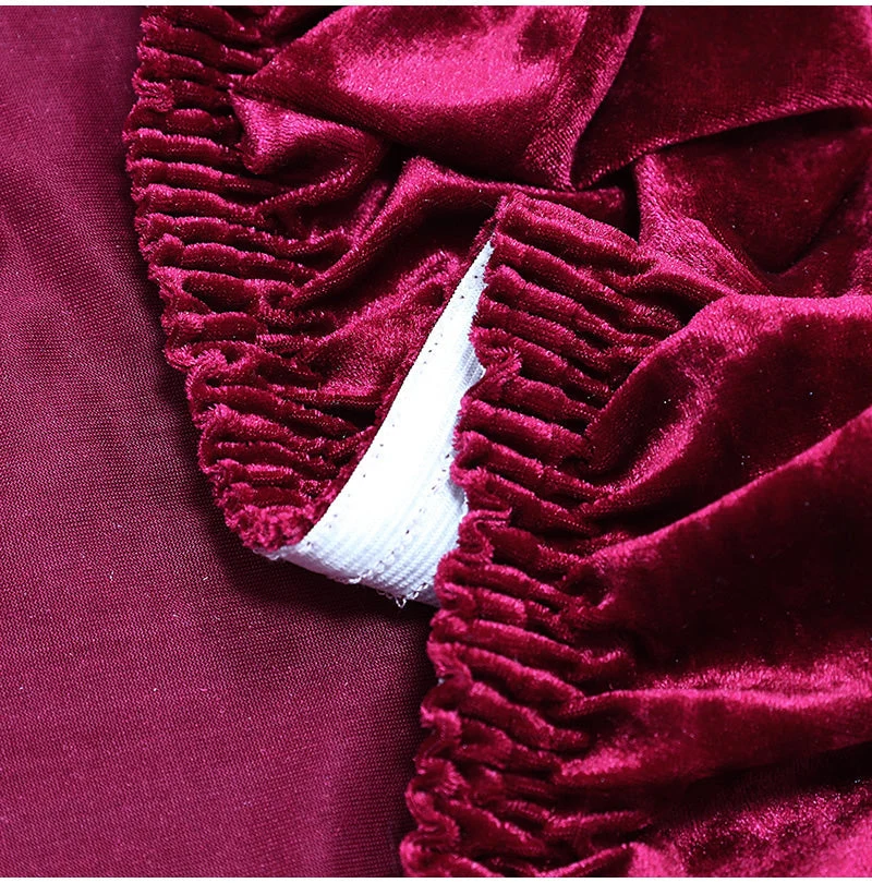 Housses de chaises hautes extensibles en velours brillanté
