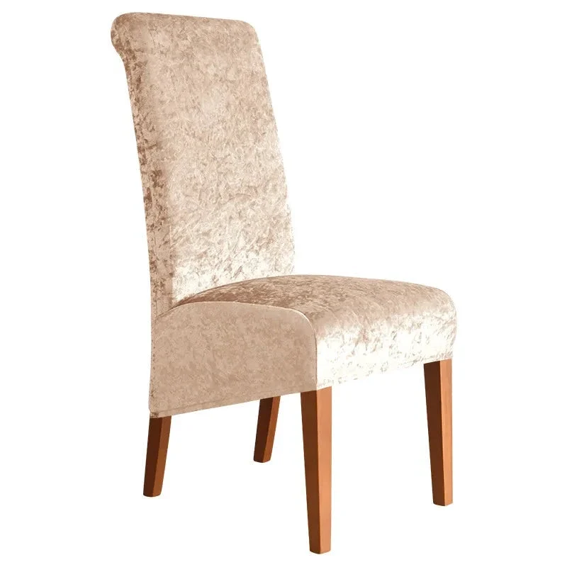 Housses de chaises hautes extensibles en velours brillanté