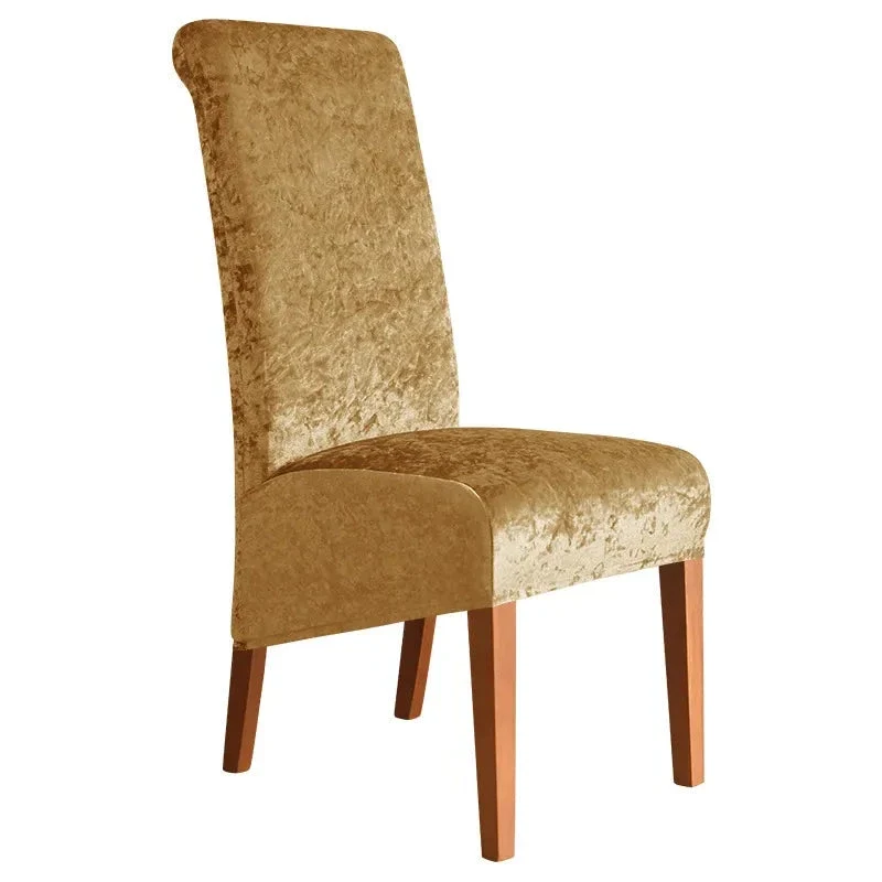 Housses de chaises hautes extensibles en velours brillanté
