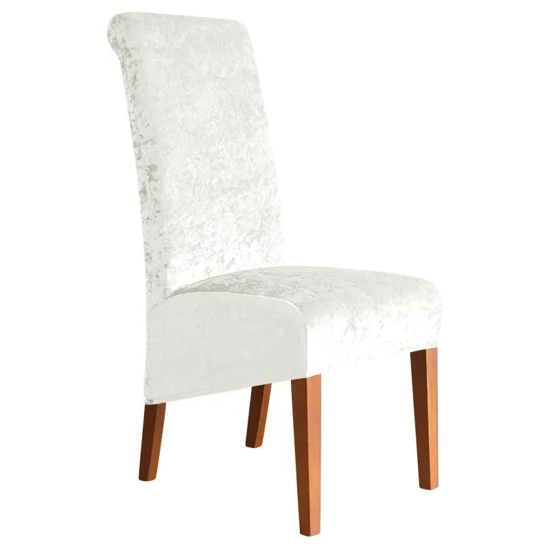 Housses de chaises hautes extensibles en velours brillanté