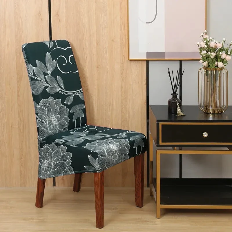 Housses de chaises hautes extensibles lycra contemporaine (8 Motifs)