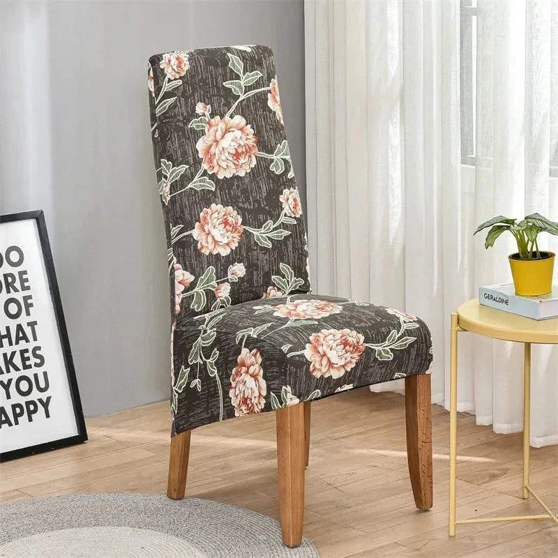 Housses de chaises hautes grand dossier en lycra cosy (10 Motifs)