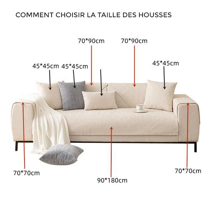 Housses de canapé antidérapantes anti griffes de chat