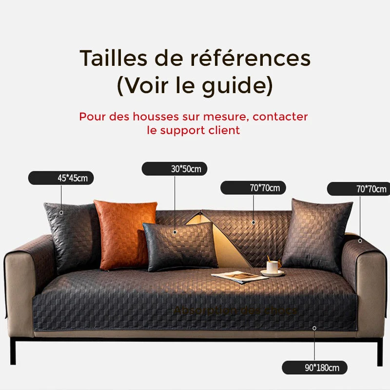 Housse de canapé antidérapante imperméable en simili cuir