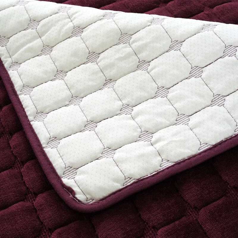 Housses de canapé antidérapantes matelassée velours flanelle
