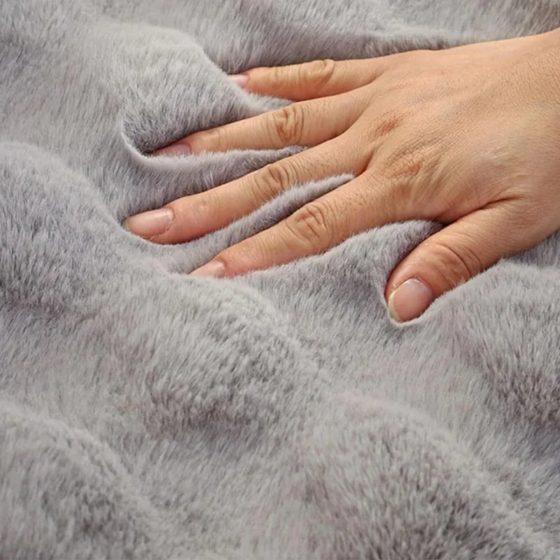 Protège Canapé en Peluche Gris