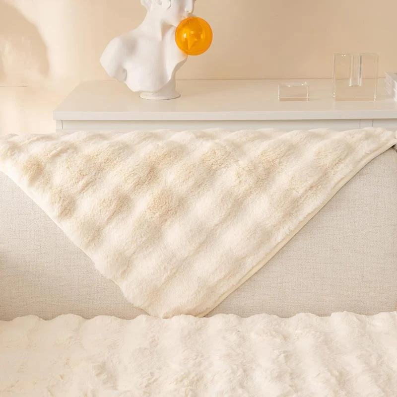 Protège Canapé en Peluche Beige