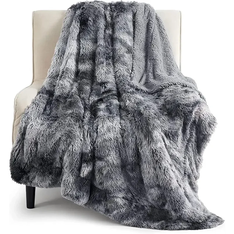 Couverture Fausse Fourrure Grise