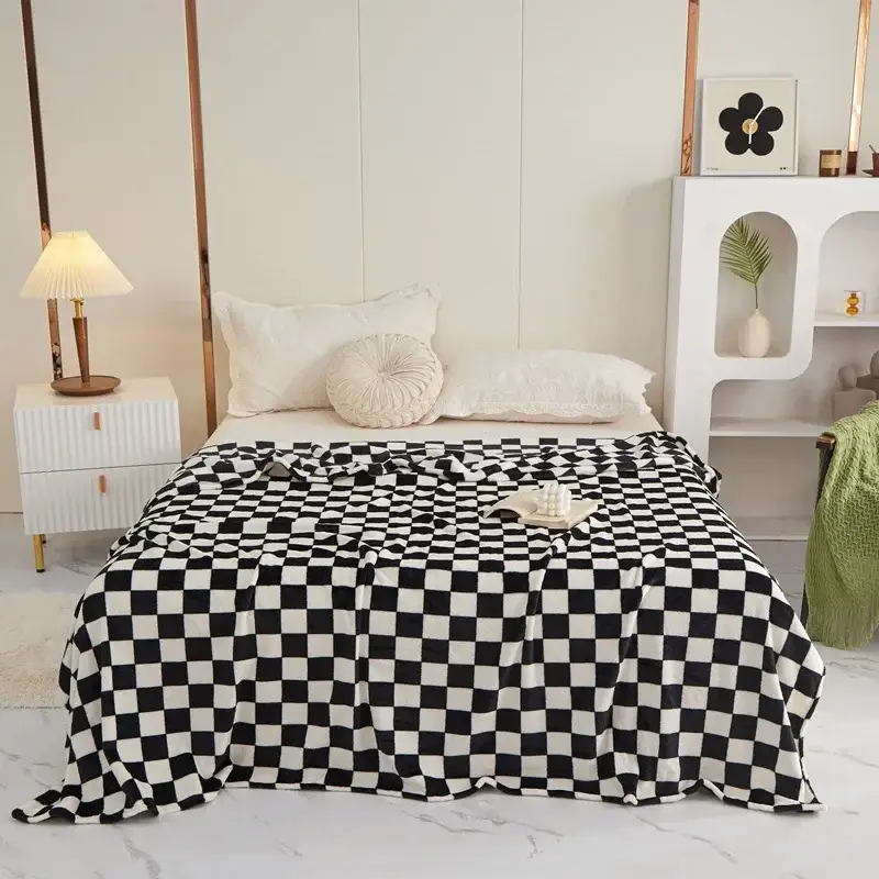 Couverture Carreaux Noir et Blanc