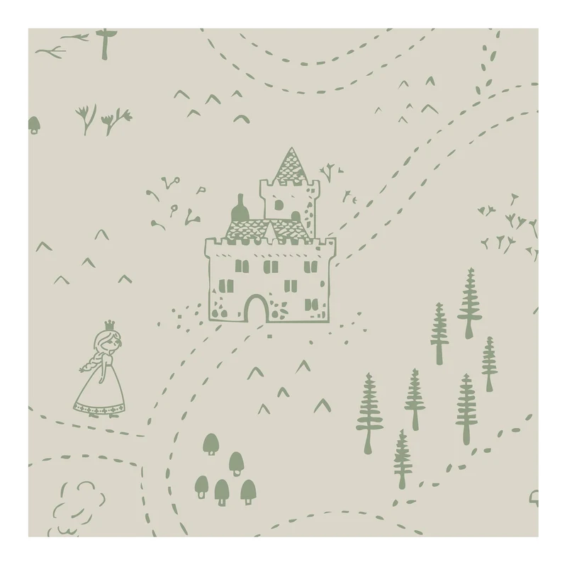 Drap-housse Sleepi Mini - Sage Green Map
