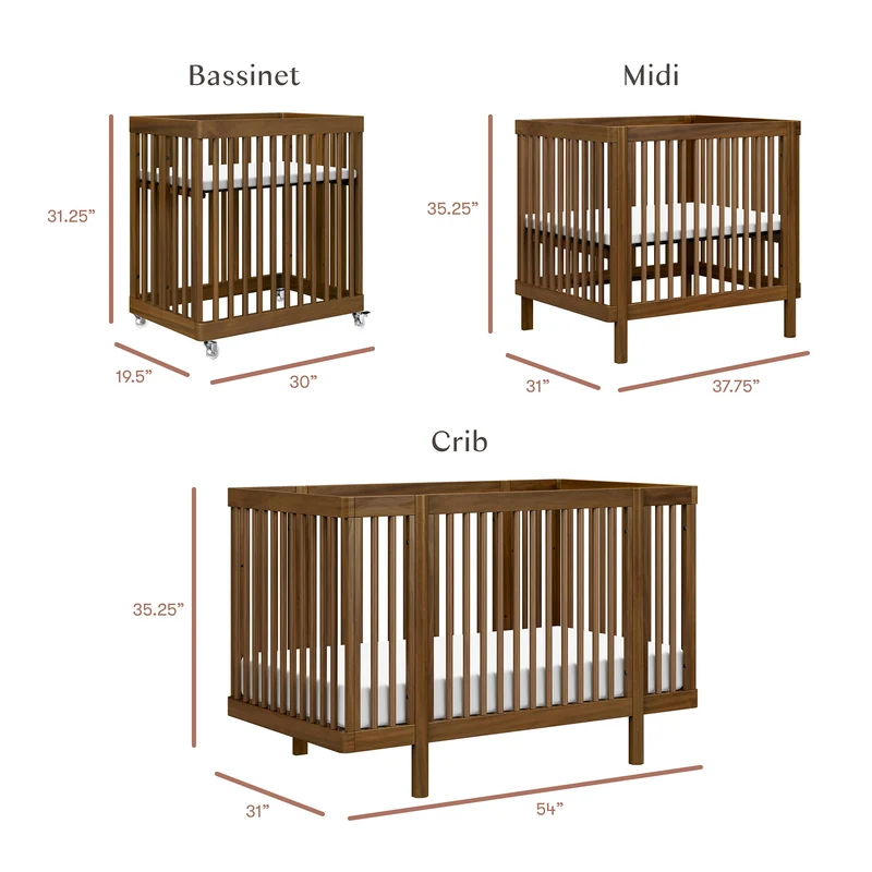 Couchette Convertible 8-en-1 Pogo avec kits de conversion - Noyer naturel