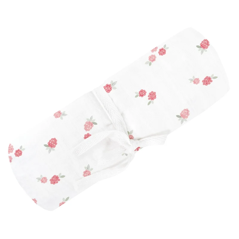Couverture mousseline de coton - Framboise