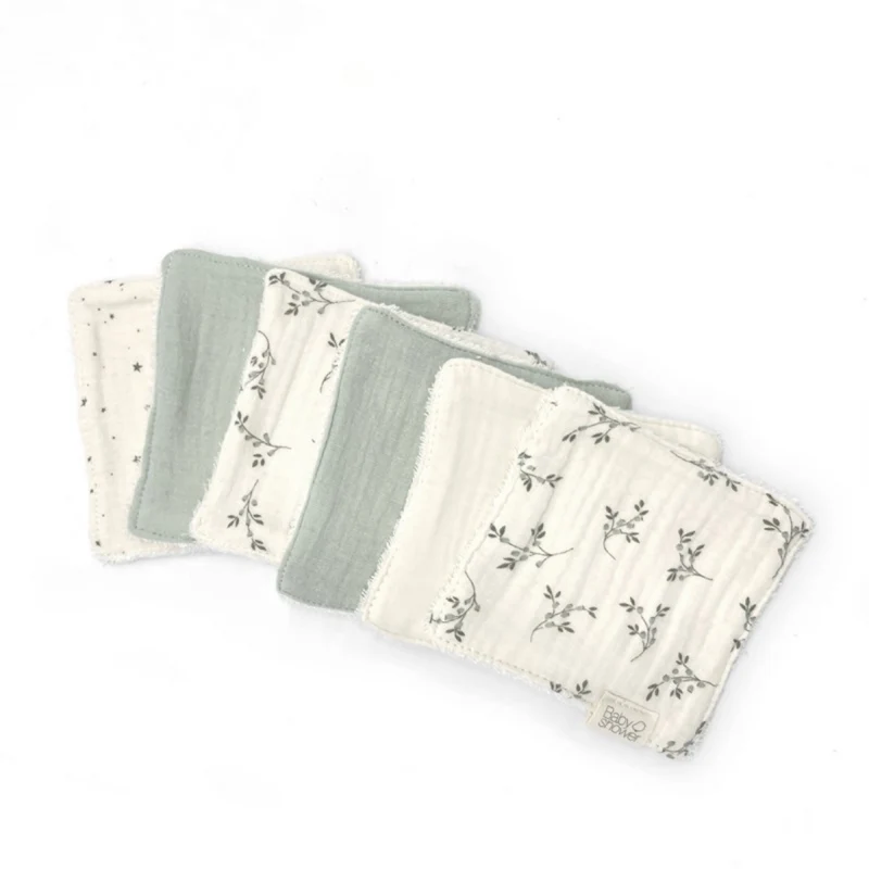 Lot de 6 cotons lavables - Fleur d'olivier