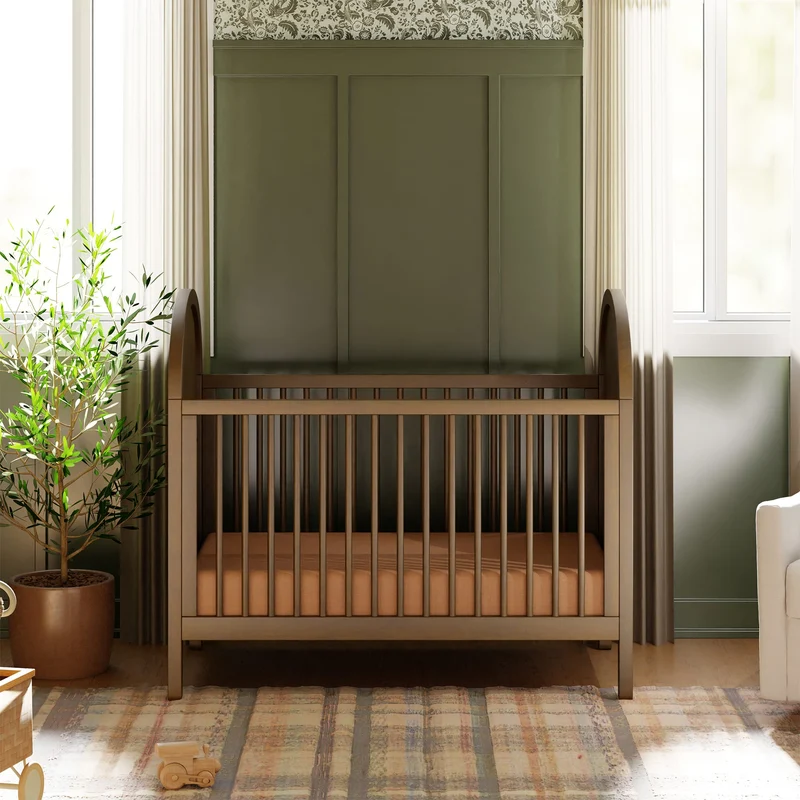 Couchette Convertible 3-en-1 Bondi avec Kit de Conversion Lit pour Tout-petit - Noyer Naturel