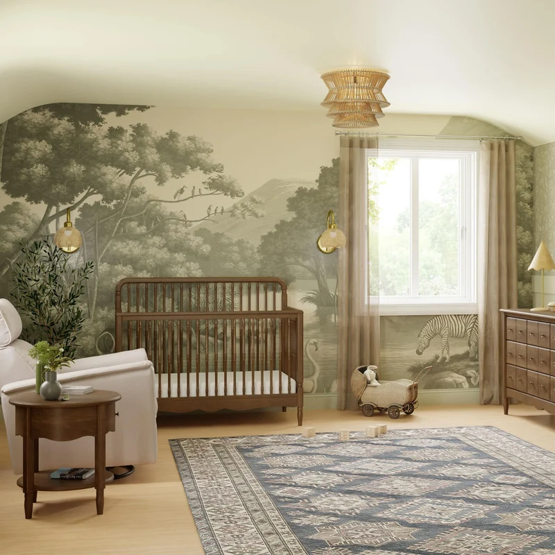 Couchette Convertible Liberty 4-en-1 - Noyer Naturel