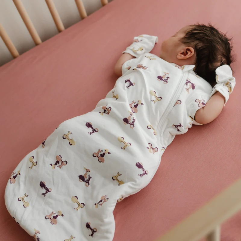 Drap Contour pour Lit de Bébé - Bambou - Framboise