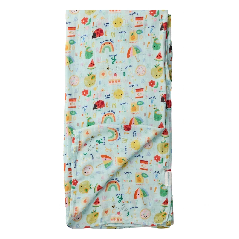 Couverture Mouseline Bambou - Alphabet Smile