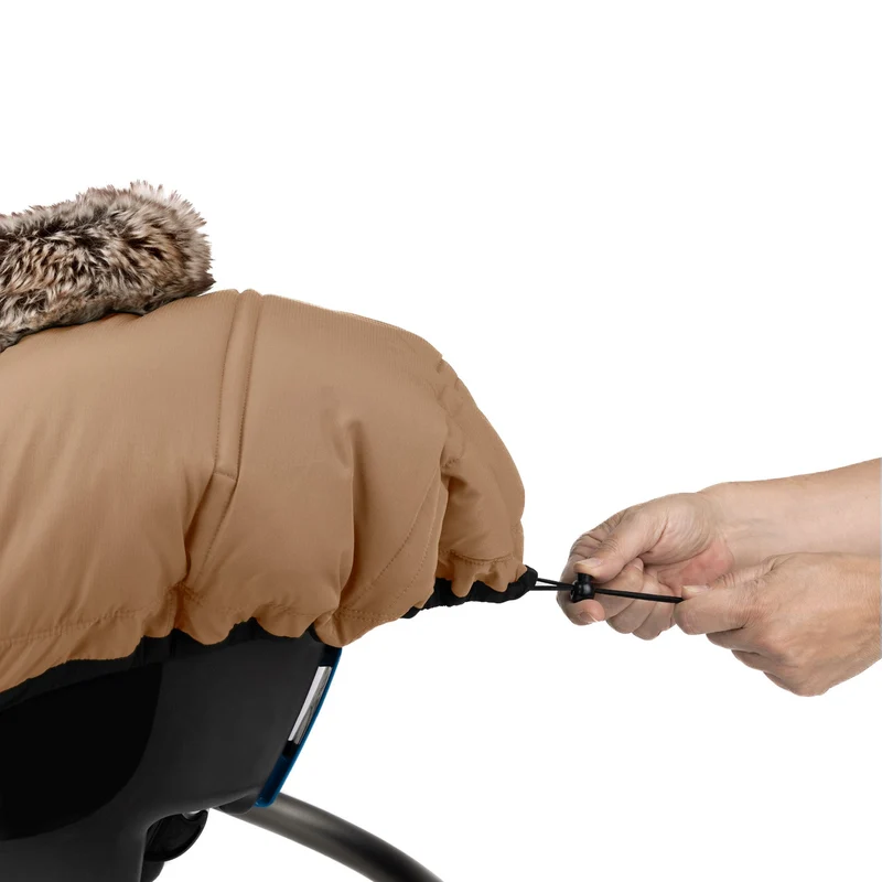 Housse 3 saisons pour siège d'auto avec 2 cols interchangeables - Caramel