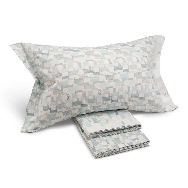 Completo Lenzuola in Cotone Oxford Caleffi Geometrico