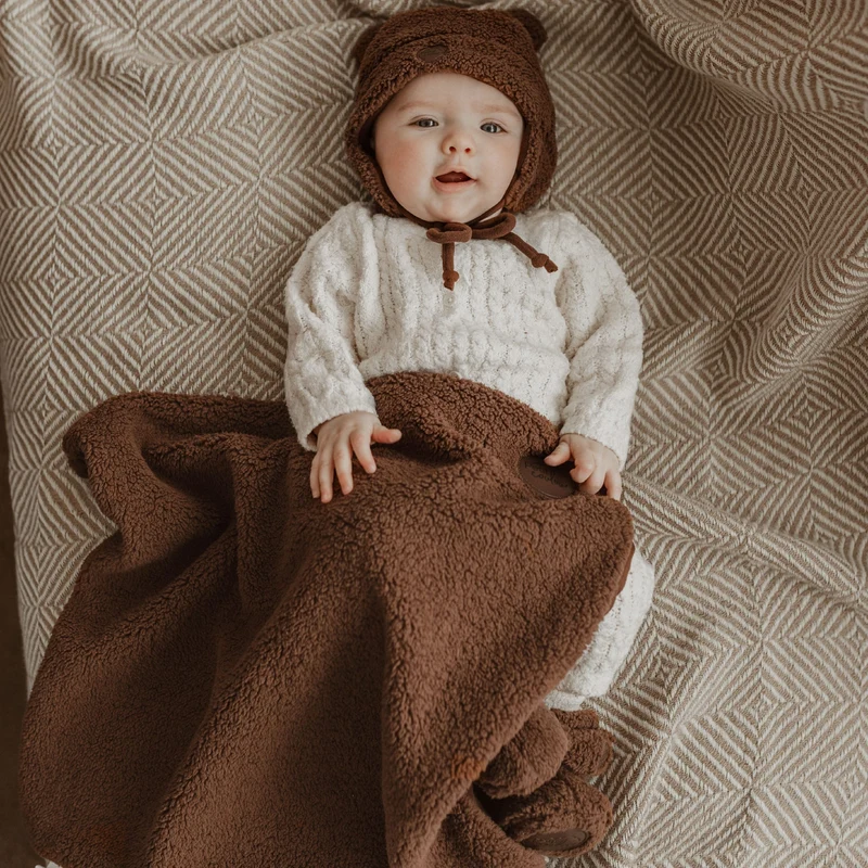 Coffret-cadeau Ourson pour bébé (4 accessoires) - Sherpa Brun
