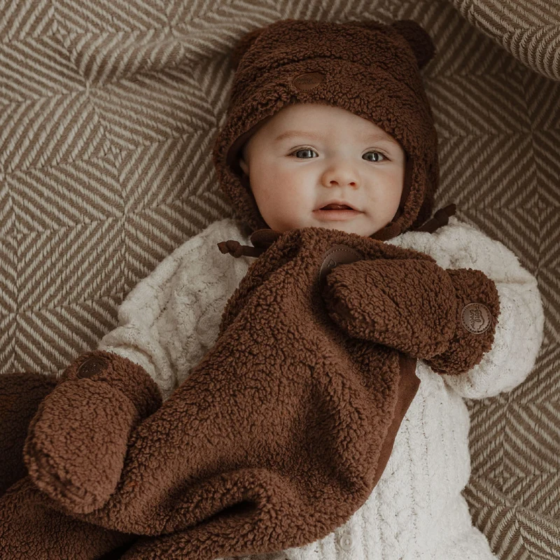 Coffret-cadeau Ourson pour bébé (4 accessoires) - Sherpa Brun