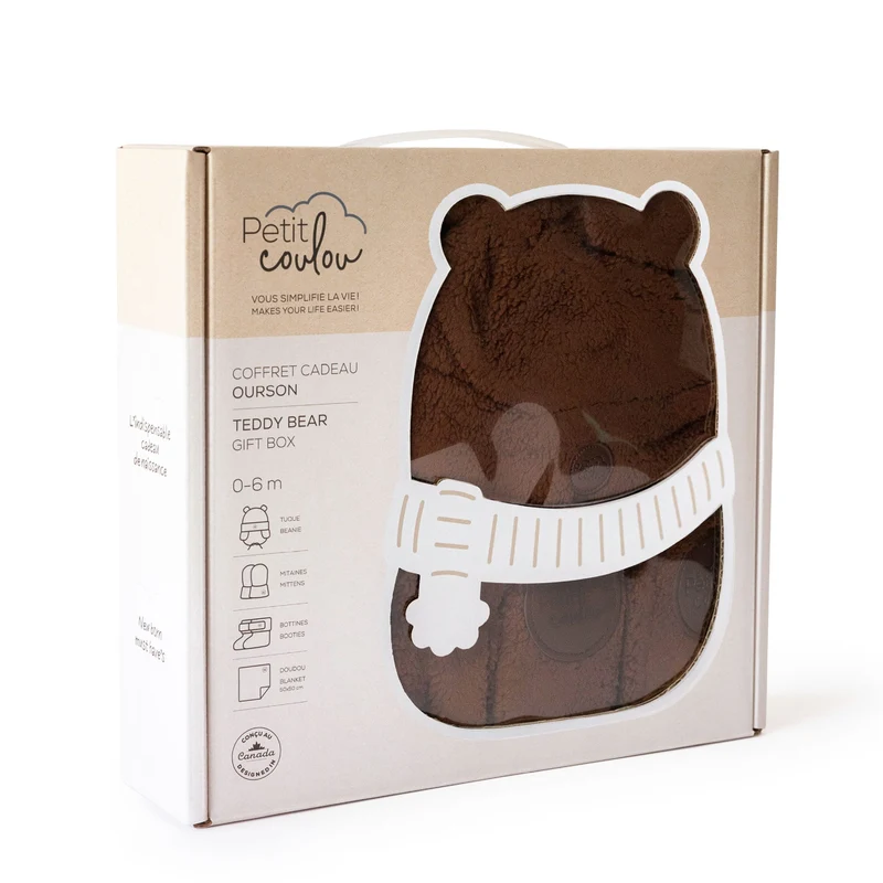 Coffret-cadeau Ourson pour bébé (4 accessoires) - Sherpa Brun