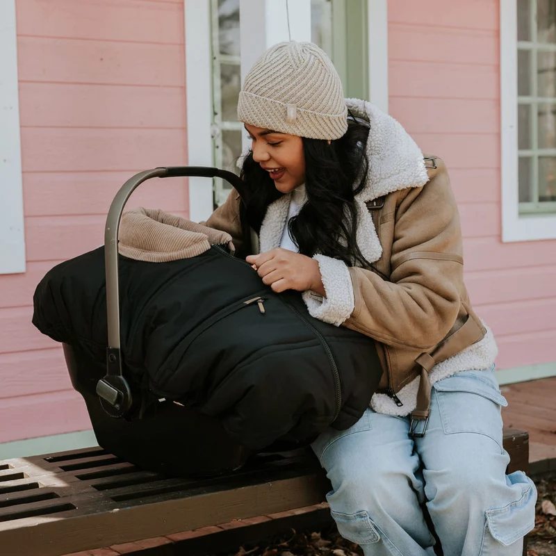 Housse 3 saisons pour siège d'auto avec 2 cols interchangeables - Onyx