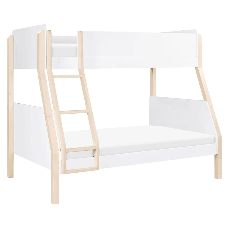 Lit Superposé TipToe Simple sur Double – Blanc et Naturel Lavé