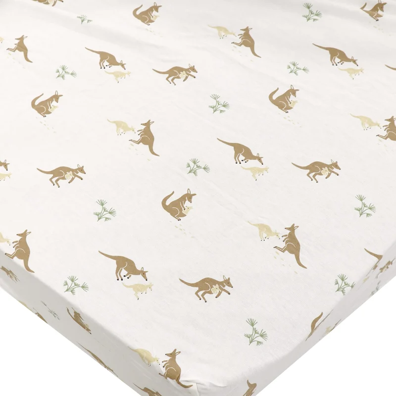 Drap Contour pour Lit de Bébé Kangourous - Édition Spéciale Fondation CHU Ste-Justine