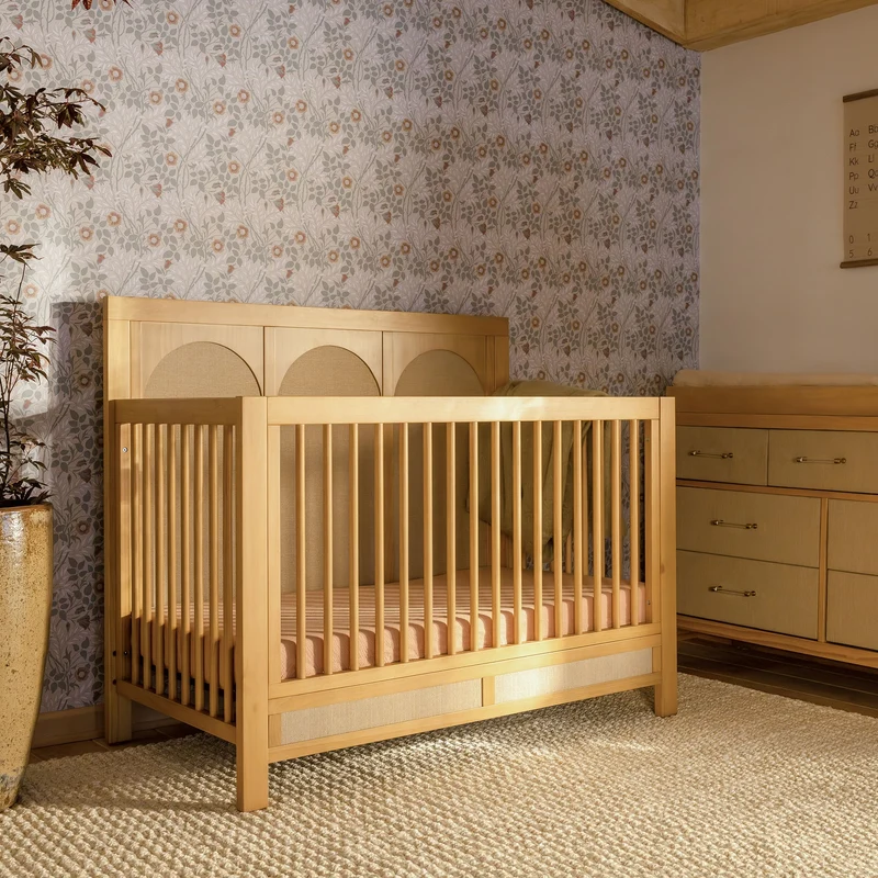 Couchette Convertible 4-en-1 Eloise - Miel et Tissu Eco-Weave