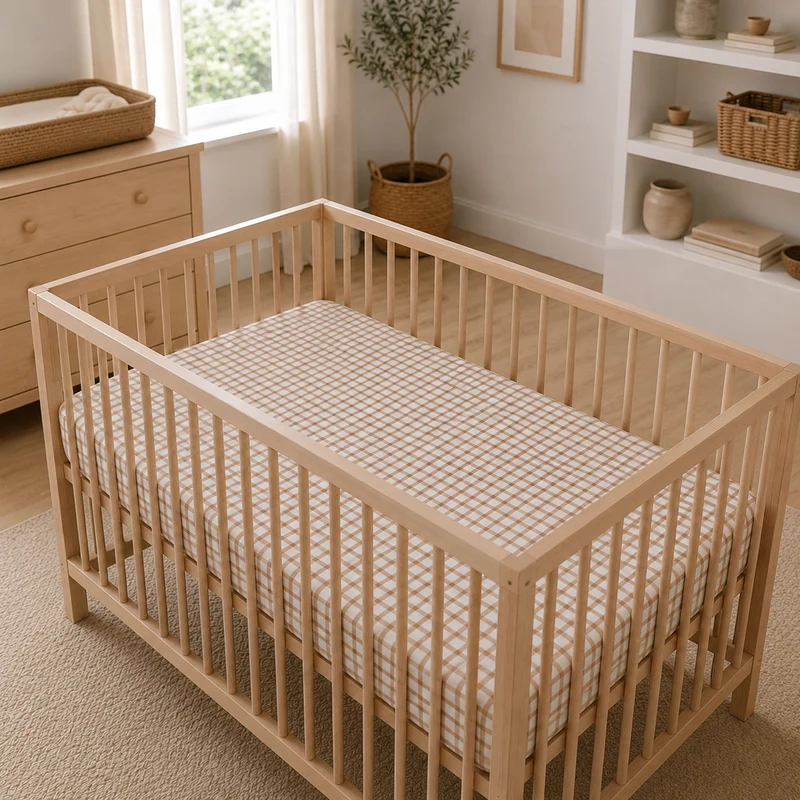 Drap Contour pour Lit de Bébé - Carreaux
