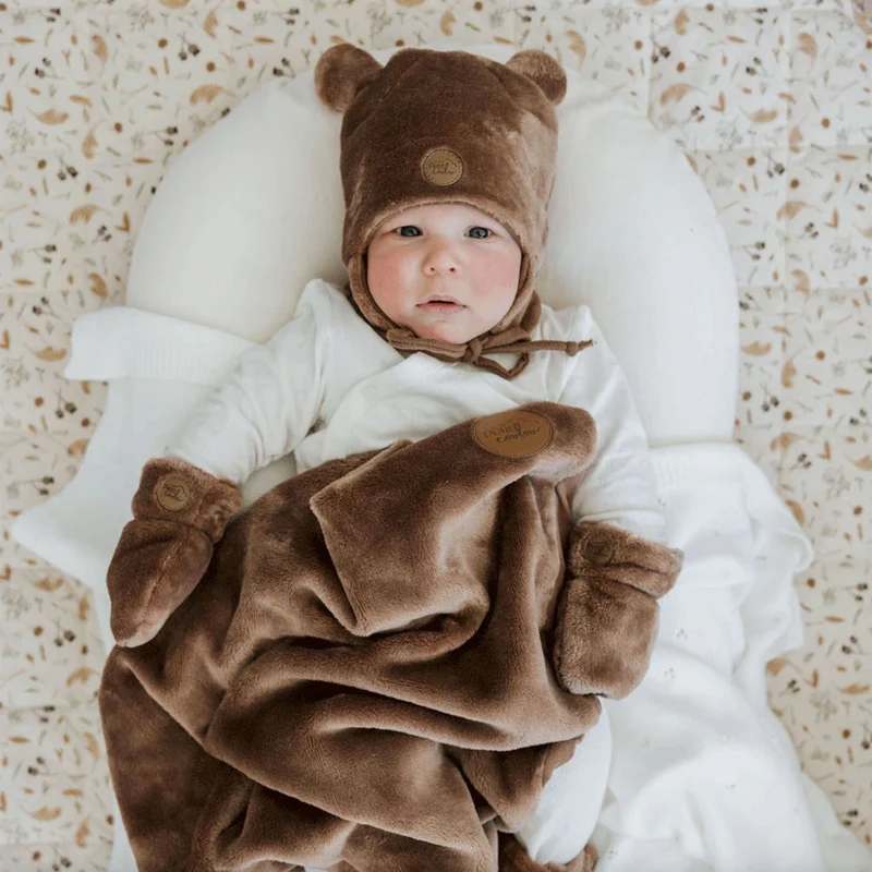 Coffret-cadeau Ourson pour bébé (4 accessoires) - Moka 0-6m
